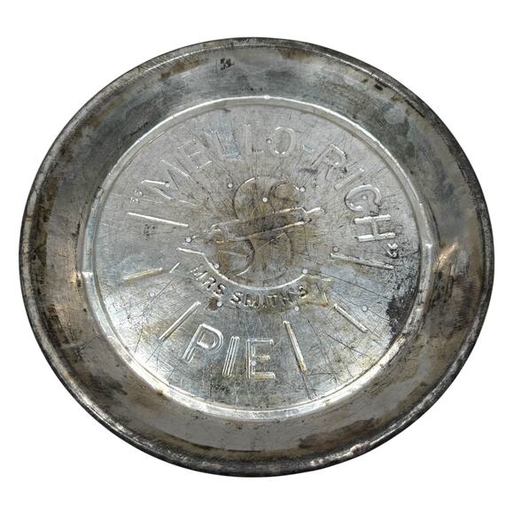 Vintage Mrs Smith's Mello-Rich Metal Pie Pan Plates Silver Tone Lot of 5 - Picture 3 of 12